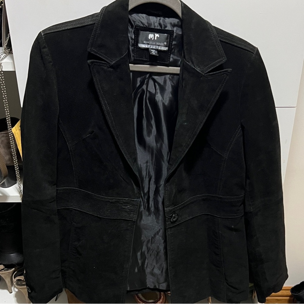 Vintage Black Suede Blazer